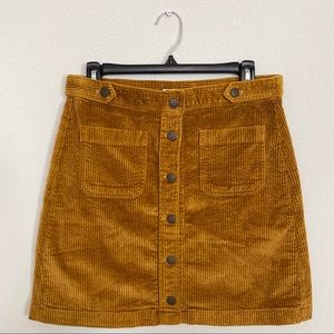 Madewell Mustard Yellow Corduroy Mini Skirt NWT 6